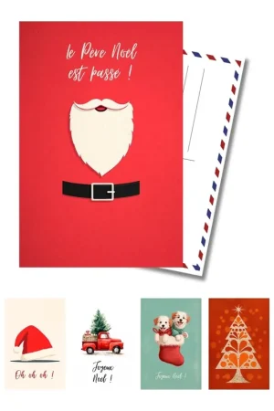 Cartes Postales Noël - Lot de 5 cartes Acheter Direct