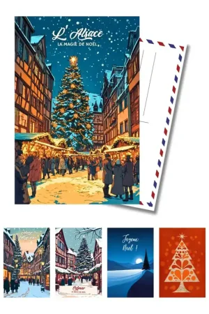 Cartes Postales Alsace - Lot de 5 cartes Bon Marché