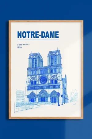 Acheter En Ligne Diptych Posters The City in Blue - Paris - Eiffel Tower