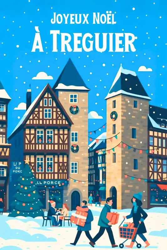 Acheter Direct Affiche Noël Treguier - Côte Bretonne, Nature, Traditions