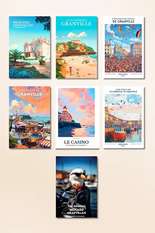 Seulement Aujourd’hui Lot déco 7 Cartes Postales déco de Granville A6