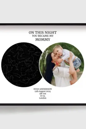 'Affiches Personnalisées - Carte du Ciel - La Nuit où Tu es Devenu Mon Parent' Paiement Sécurisé