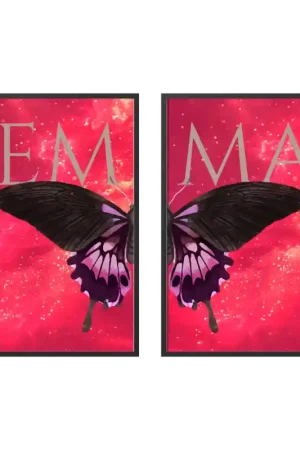 'Posters Personnalisés - Double Papillon Nom - Lot de 2' Satisfait Ou Remboursé