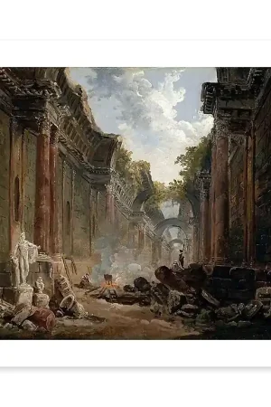 Vue imaginaire de la Grande Galerie du Louvre en ruines (affiches d'art) Seulement Aujourd’hui