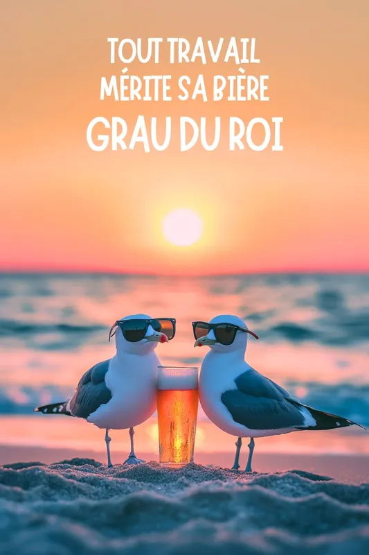 Vente Directe Poster Tout Travail Mérite Sa Bière Grau du Roi