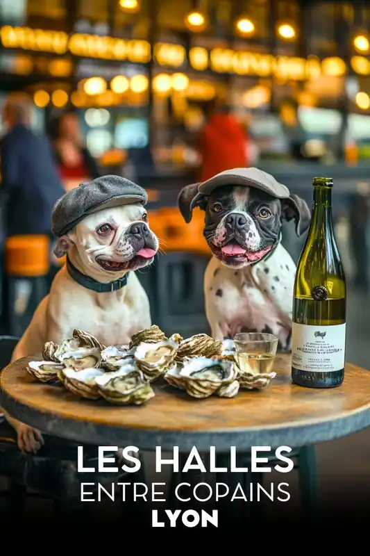 Affiche Drôle - Les Halles de Lyon en version humoristique Marque