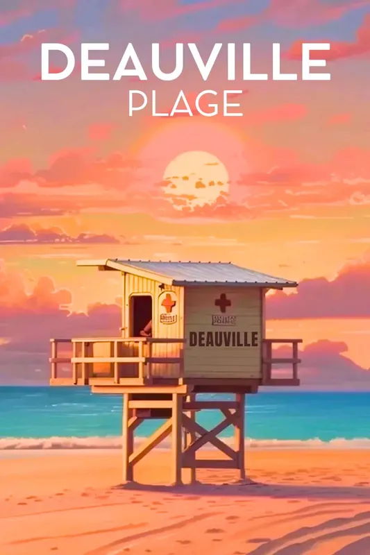 Poster Deauville Plage Vintage Bon Marché