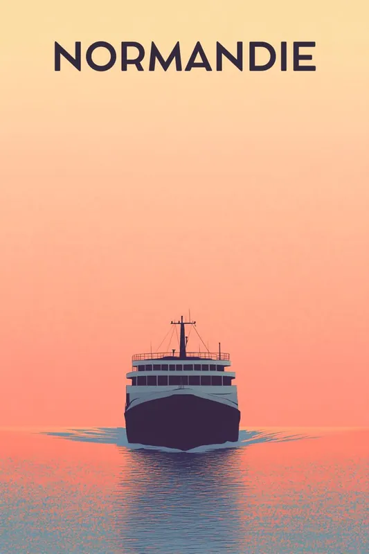 Commander Maintenant Affiche Poster Normandie Paquebot Ferry