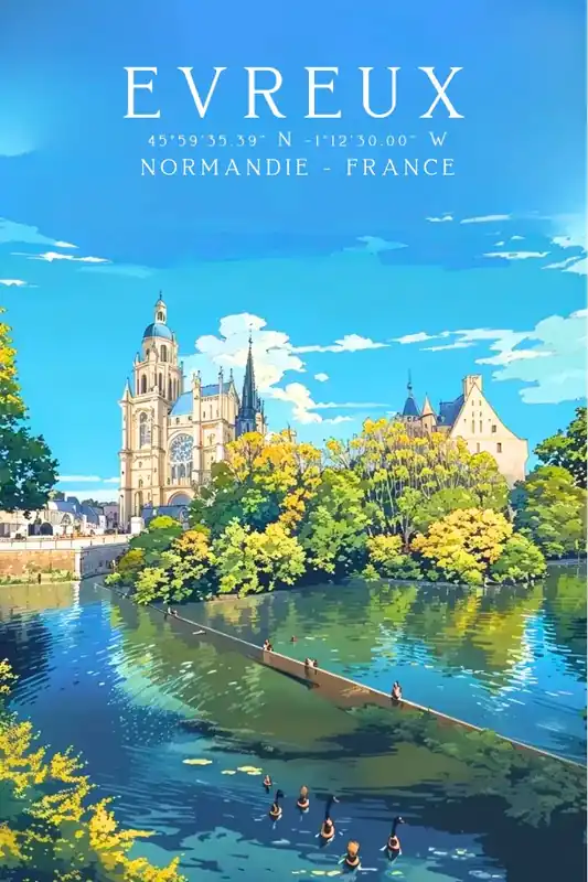 Affiche Evreux, Normandie - Ville de l'Eure Satisfait Ou Remboursé