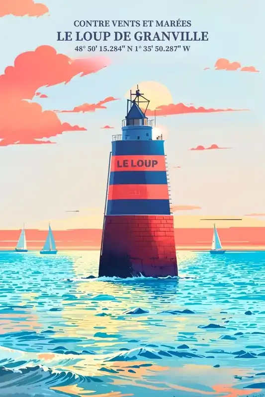 Super Prix Affiche Le Loup de Granville - Phare Normandie