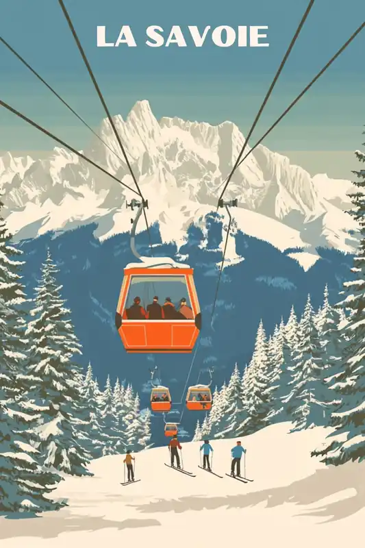 Acheter Direct Affiche Savoie - Entre ciel et sommets