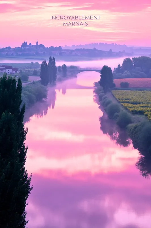 Achat Immédiat Affiche Marne - Ciel rosé sur la Marne