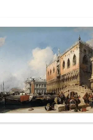 Vue de Venise, le quai des esclavons et le palais des Doges (affiches d'art) Expédition Rapide