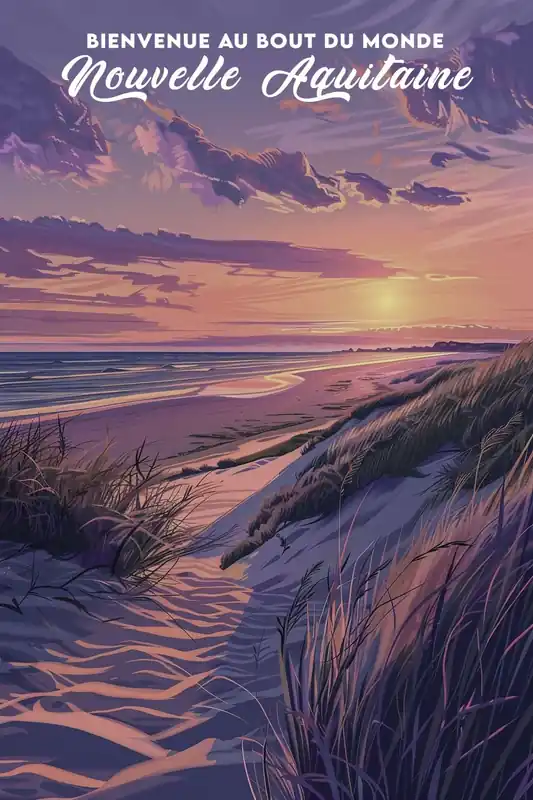 Vente Flash Affiche Nouvelle Aquitaine - Aesthetic illustration