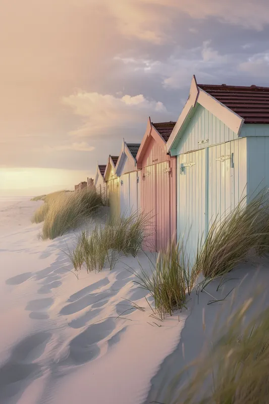 Acheter Direct Affiche Aesthetic - Les cabines de plages