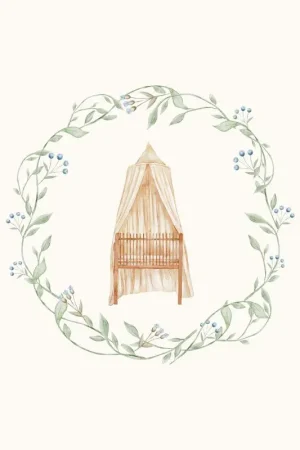 Achat Immédiat Affiche - Berceau avec Couronne Florale