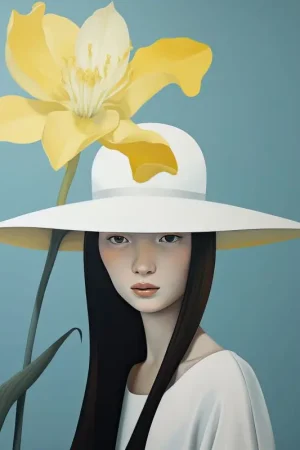 Achat Immédiat Affiche - Chapeau Fleur Jaune