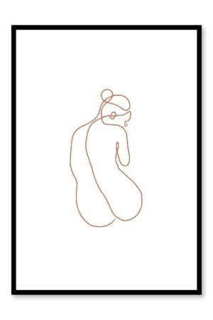 Achat Immédiat Silhouette with Beige Lines, Poster