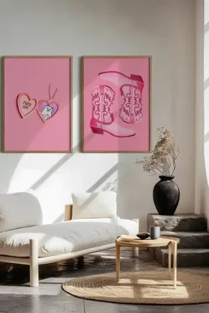 Achat Immédiat Affiche - Coffret Cœur et Bottes / Ensemble de 2