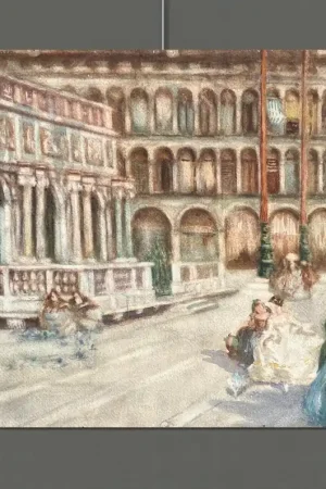 Bepi Olivieri (Italie, XX siecle) Carnaval sur la place Saint-Marc, Venise Offre Spéciale