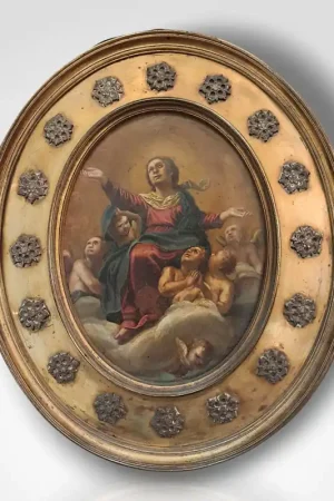 Livraison Gratuite Assomption de la Vierge, huile sur cuivre, XVIIe