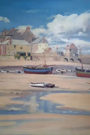 Wilfred James HAUGHTON (1921-1999) vue de Saint Ives Cornouailles Angleterre 1958 Meilleure Vente