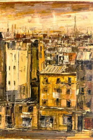 Offre Spéciale JOVANOVIC Petar XXe "Vue de Montmartre" Huile sur carton signé bas droite, 43 x 32 cm, daté 66