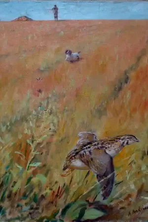 "CHASSE a la CAILLE" par Alfred ANDRIEUX vers 1930 Commande En Gros