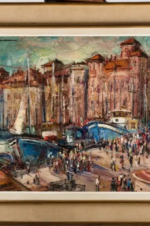 Le Port Et La Maison De l'Infante à Saint Jean De Luz, Rodolphe Caillaux (1905 1989) hst Livraison Express