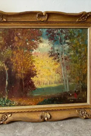 Paysage Idyllique Signé XXème Siècle Populaire