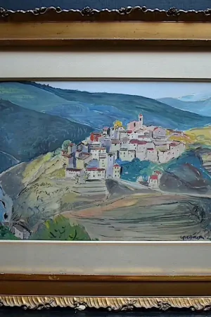 YVES PERON Village Provence Provençal Auribeau Grasse Cannes Signé XX  RT754 Remise