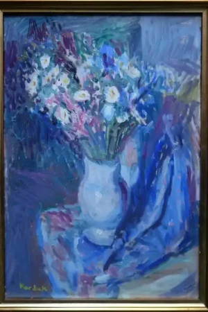 "BOUQUET de FLEURS " par Marthe DUCASSE (MARDUK) vers 1950 Haute Qualité