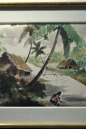"Au Bord de la Riviére"... INDOCHINE, Vietnam vers 1950 Prix Réduit