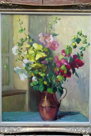 "BOUQUET de FLEURS " par Joseph BRENNER (Alsacien)  vers 1970 Authentique