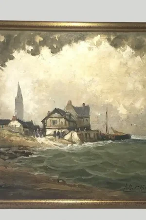 " ALBERT HIRTZ 1898 / 1976 " PORT BRETON / PEINTURE / HUILE SUR TOILE - Prix Réduit