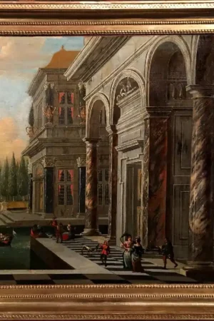 "Baroque palace peristyles animated with figures", Jan Baptist van der Straeten, circa 1690 Acheter En Ligne