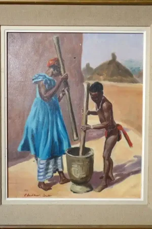 "AFRICAINE au PILON " 1956... Signature Non Déchiffrée Offre Limitée