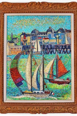 Zelter (né 1938) Marine Pointilliste Vente Flash