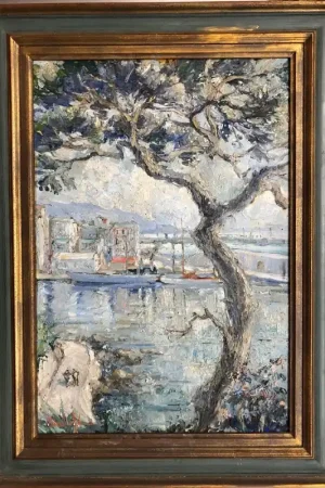 Yvon DIEULAFE (1903-1990): "Le port de Bastia vu du jardin Romieu" Réduction