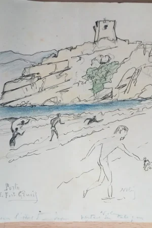 "CALVI, PORTO"6  DESSINS Gustave ALAUX, CORSE 1942 Offre Exclusive