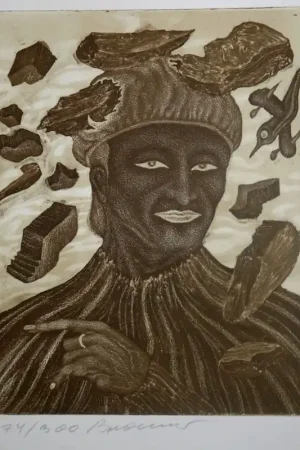 " Les FRAGMENTS" Aquatinte par Arik BRAUER vers 1970 Marque