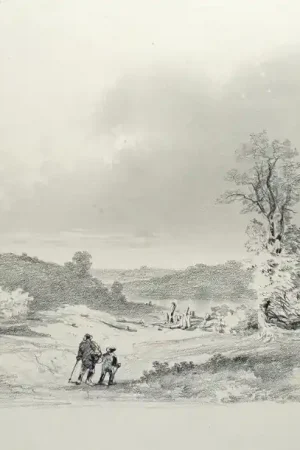 Jules Achille NOËL (1810-1881) BRETAGNE  Paysage animé Expédié Aujourd’hui