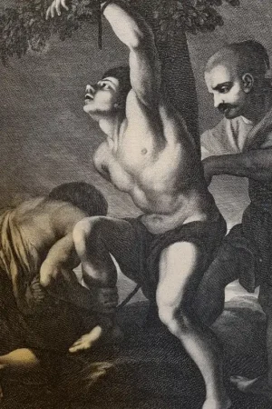 SAINT SEBASTIEN - Gravure XVIIIe Valentin de Boulogne Jacques Coelemans Caravagisme Petit Prix