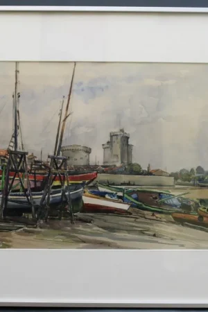 Aquarelle La Rochelle Par André Duculty Vers 1970 Affaire À Saisir