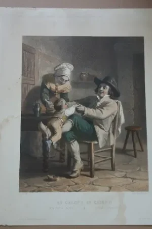"Au Galop ! au Galop !! ", eau forte époque 19 ème. Meilleur Prix