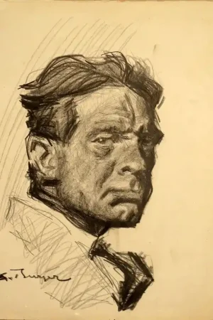 "AUTOPORTRAIT " Dessin par A.BURGER Expédition Rapide