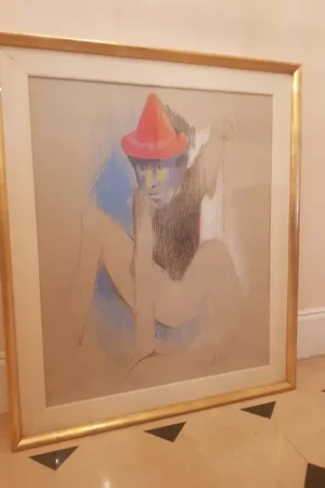 Yvonne Mottet (1906-1968) , Esquisse , Crayon Gras , Signé , intitulé Livraison Gratuite