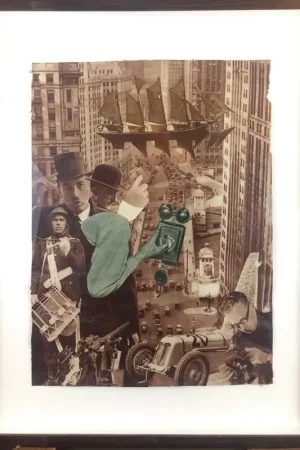 Rosmond Meys °1915, Bateau, collage Nouvel Arrivage