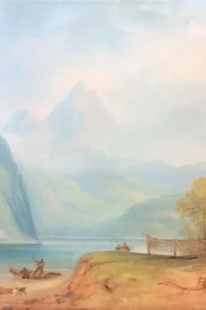 " Paysage de Starigrad". (Croatie). 1815. Technique mixte. Expédition Rapide