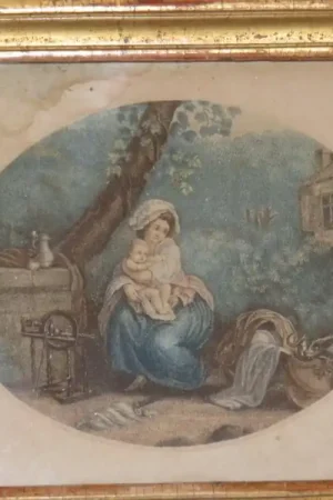 " Jeune Femme à l'Enfant  ", Eau-forte époque 18ème. Offre Spéciale
